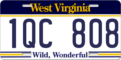 WV license plate 1QC808