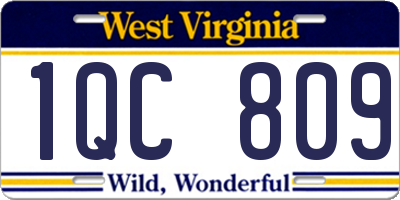 WV license plate 1QC809
