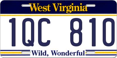 WV license plate 1QC810