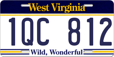 WV license plate 1QC812