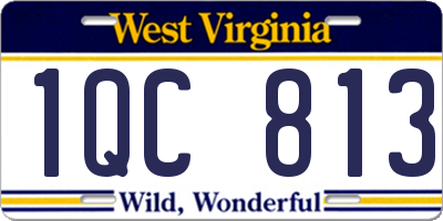 WV license plate 1QC813