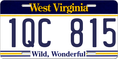 WV license plate 1QC815