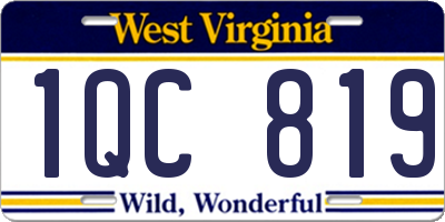 WV license plate 1QC819