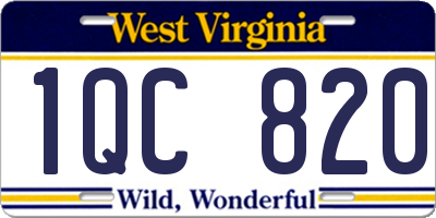 WV license plate 1QC820
