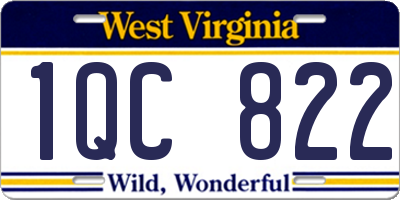 WV license plate 1QC822