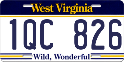 WV license plate 1QC826