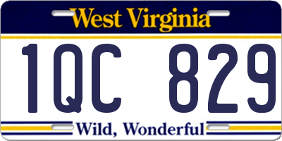 WV license plate 1QC829