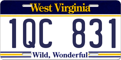 WV license plate 1QC831