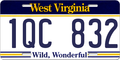 WV license plate 1QC832