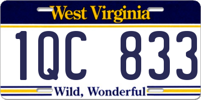 WV license plate 1QC833