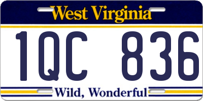 WV license plate 1QC836