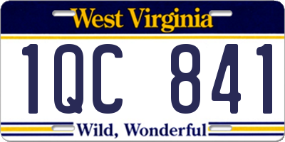WV license plate 1QC841