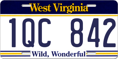 WV license plate 1QC842