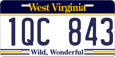 WV license plate 1QC843