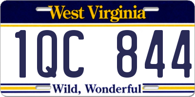 WV license plate 1QC844