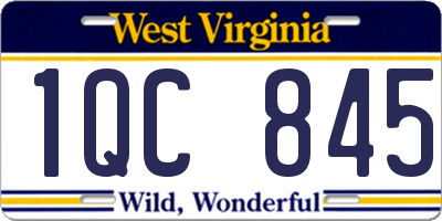 WV license plate 1QC845