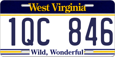 WV license plate 1QC846