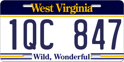 WV license plate 1QC847