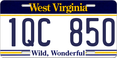 WV license plate 1QC850