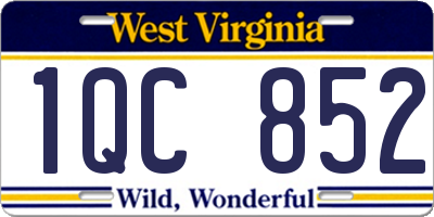 WV license plate 1QC852