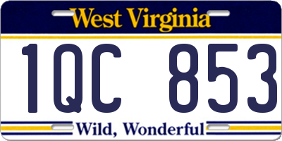 WV license plate 1QC853