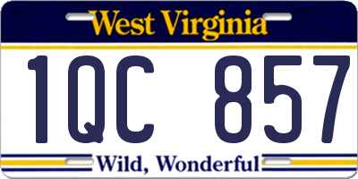 WV license plate 1QC857