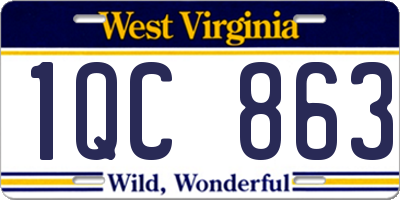 WV license plate 1QC863