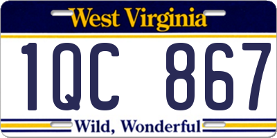 WV license plate 1QC867