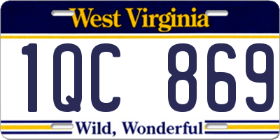 WV license plate 1QC869