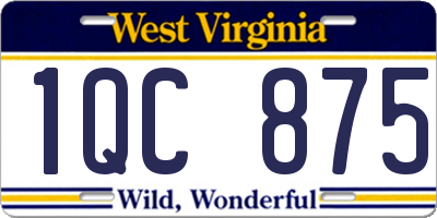 WV license plate 1QC875