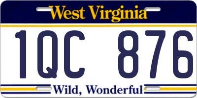 WV license plate 1QC876