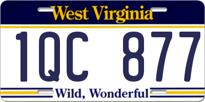 WV license plate 1QC877