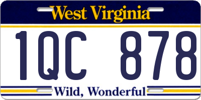 WV license plate 1QC878