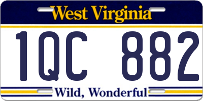 WV license plate 1QC882