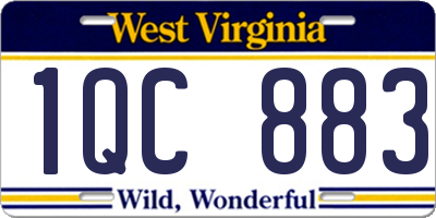WV license plate 1QC883