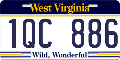 WV license plate 1QC886