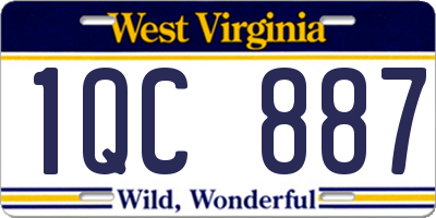 WV license plate 1QC887