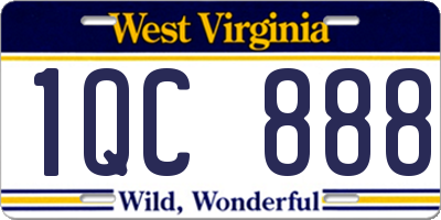 WV license plate 1QC888