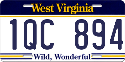 WV license plate 1QC894