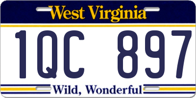 WV license plate 1QC897