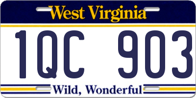 WV license plate 1QC903