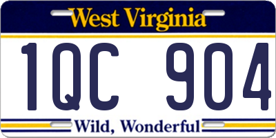 WV license plate 1QC904