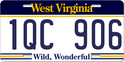 WV license plate 1QC906