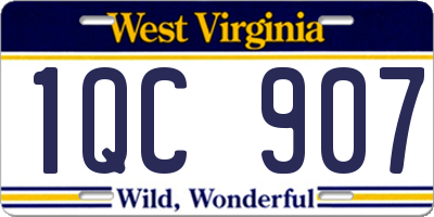 WV license plate 1QC907