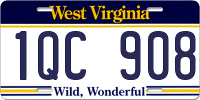 WV license plate 1QC908