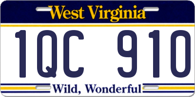 WV license plate 1QC910