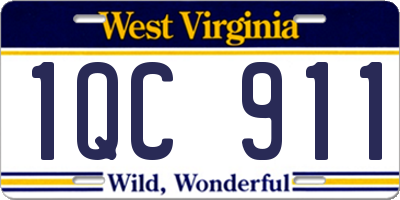 WV license plate 1QC911