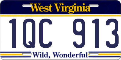 WV license plate 1QC913