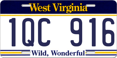 WV license plate 1QC916
