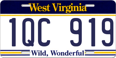 WV license plate 1QC919